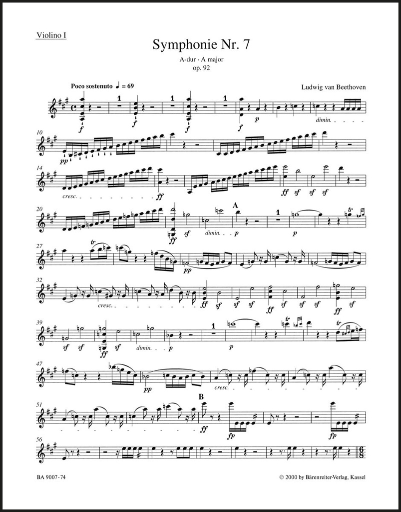 Sinfonie Nr. 7 A-Dur op. 92