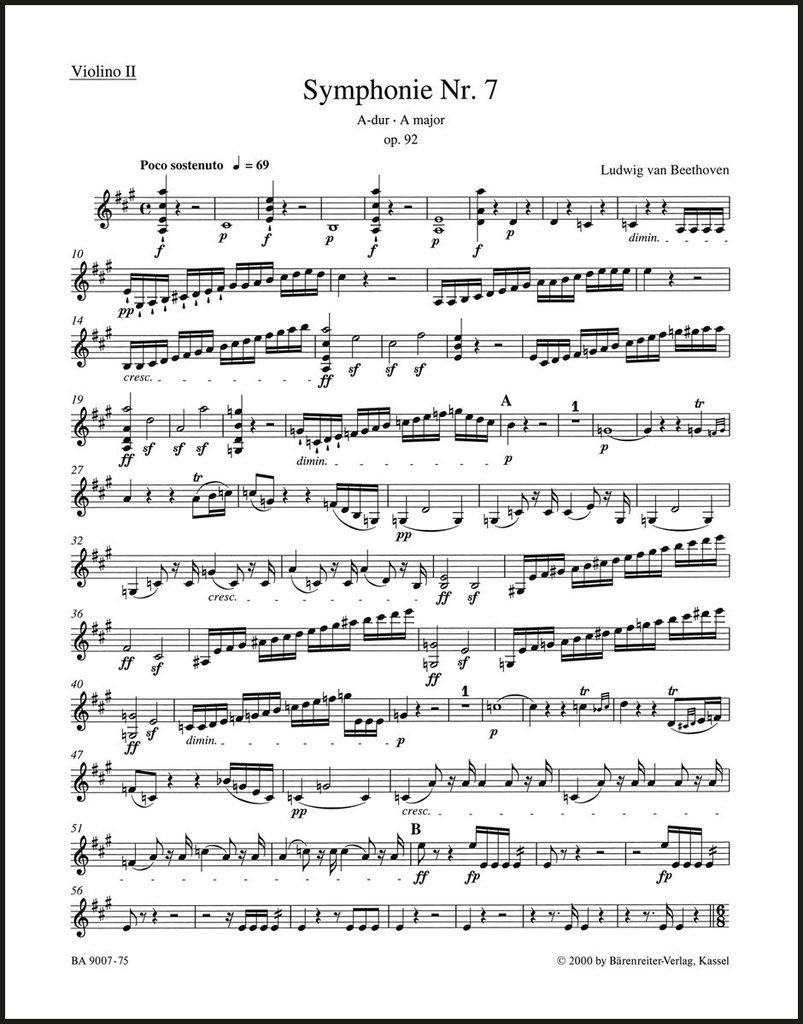 Sinfonie Nr. 7 A-Dur op. 92