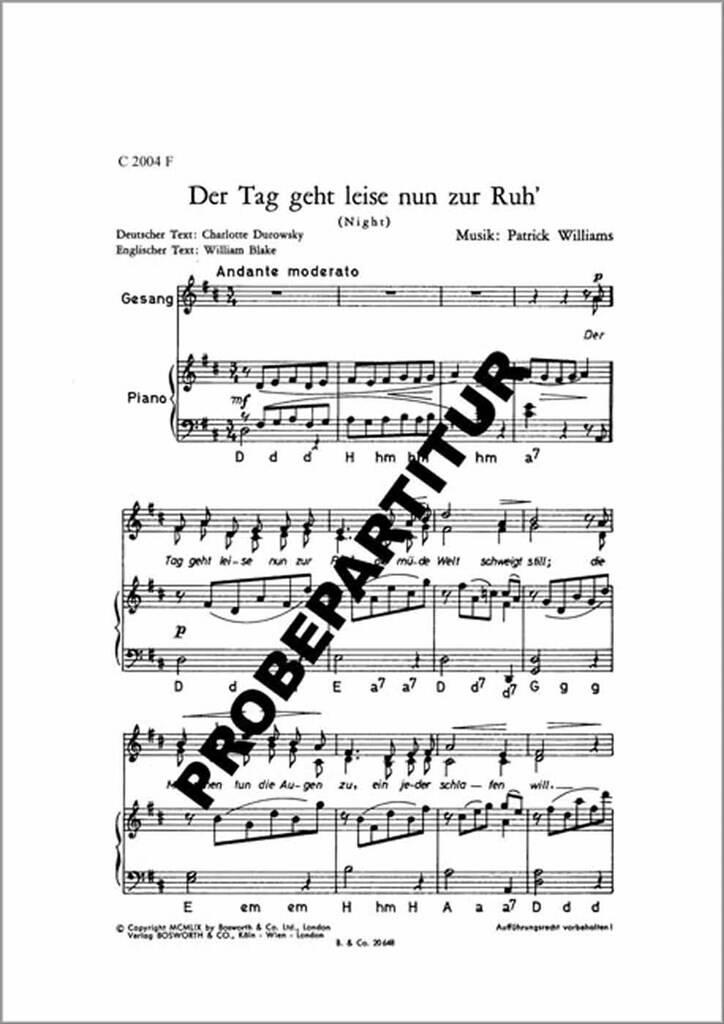 Der Tag geht leise nun zur Ruh