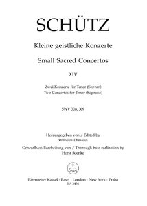 Zwei Konzerte für Tenor oder Sopran - Kleine geistliche Konzerte, Heft 14