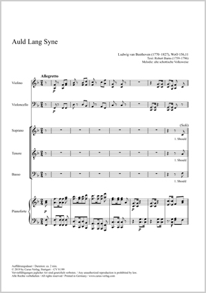 Auld lang Syne F-Dur op. WoO 156/11