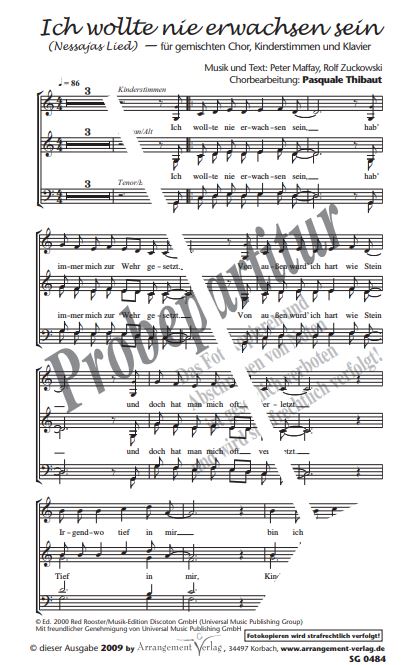 Ich wollte nie erwachsen sein (Nessajas Lied aus Tabaluga)
