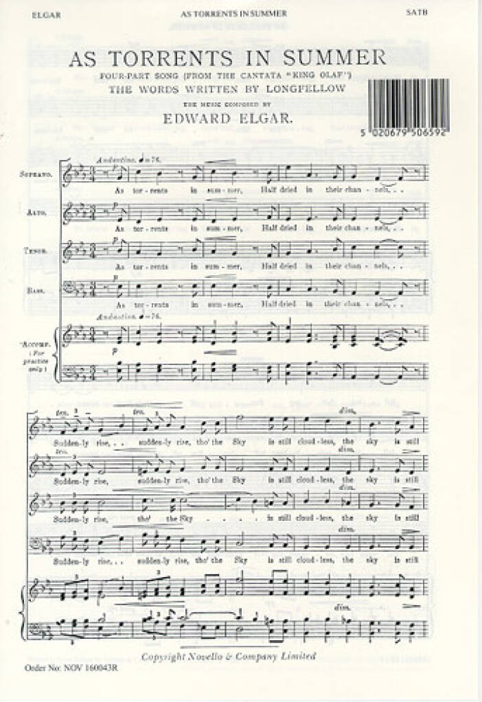 As torrents in summer, aus op. 30 (King Olaf)