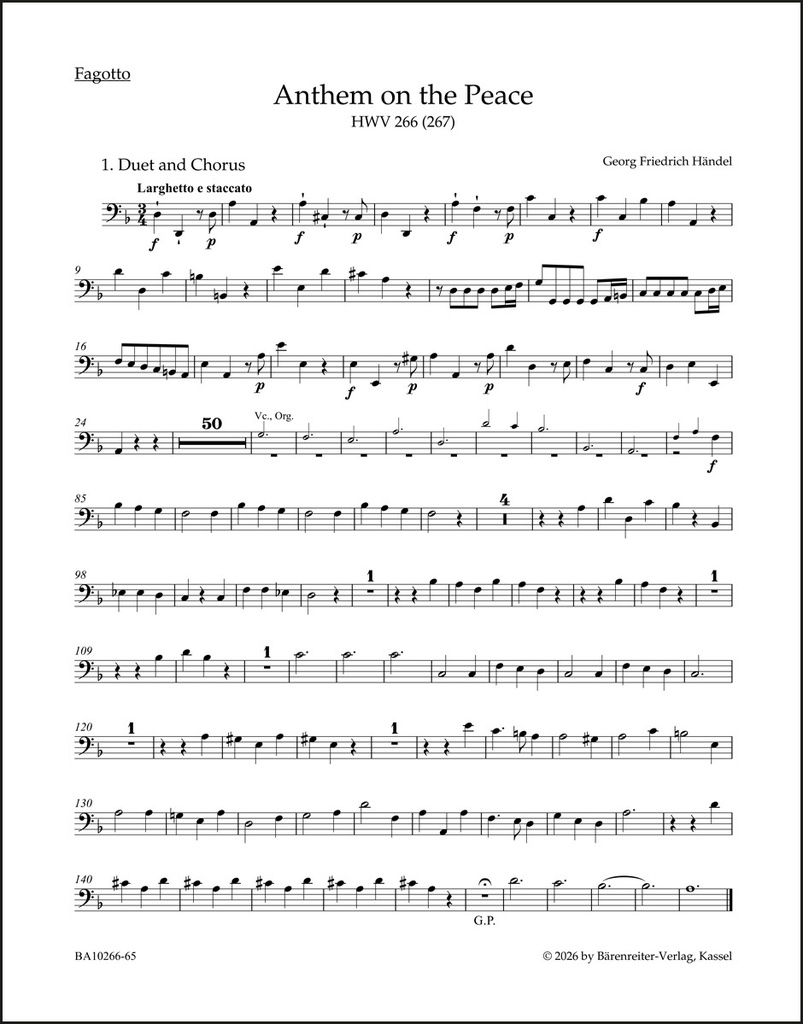 Anthem on the Peace HWV 266