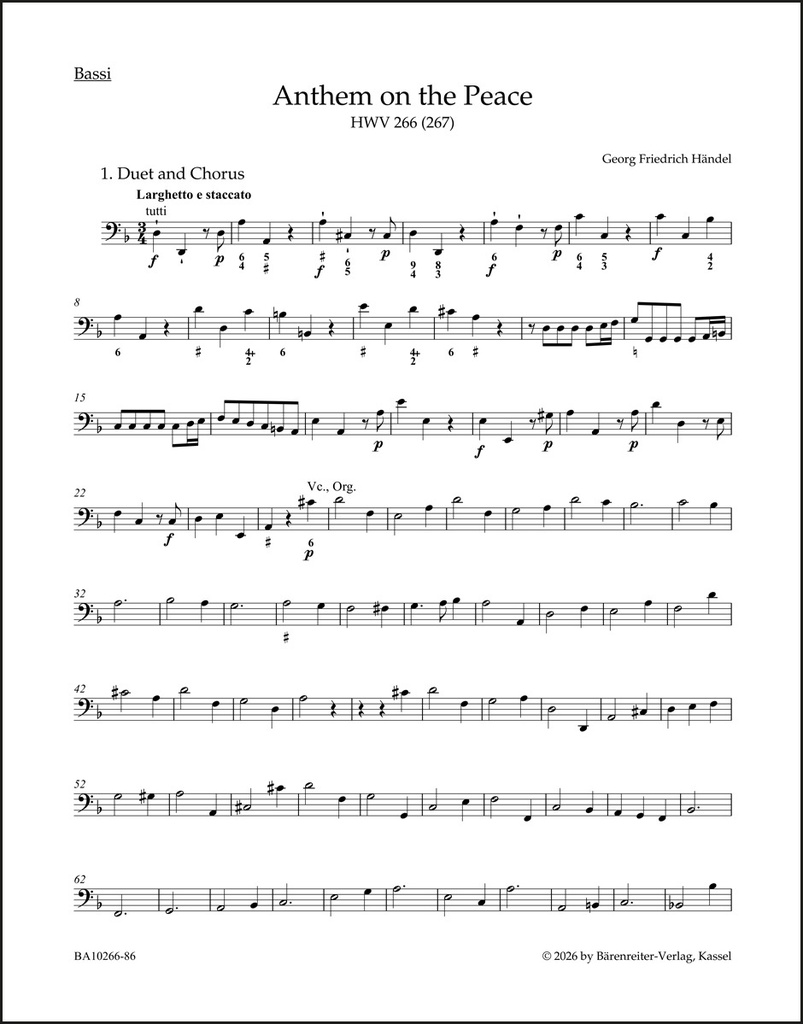 Anthem on the Peace HWV 266