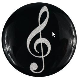 Magnet Button Violinschlüssel Silber/Glitter