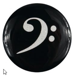 Magnet Button Bassschlüssel Silber/Glitter