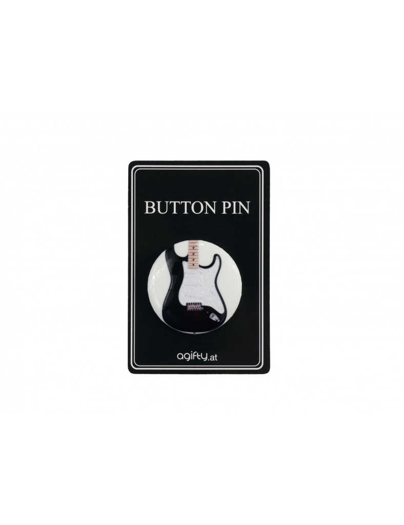 Ansteckbutton E-Gitarre schwarz/weiß