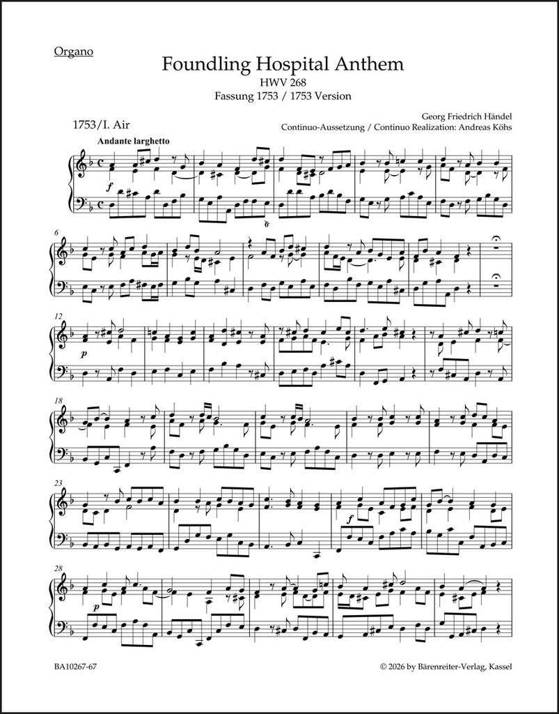 Foundling Hospital Anthem HWV 268