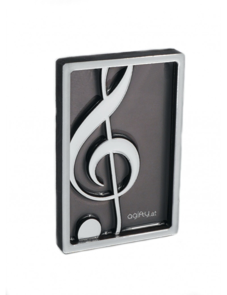 Magnet Violinschüssel silber - Framed