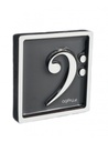 Magnet Bassschlüssel weiß - Framed