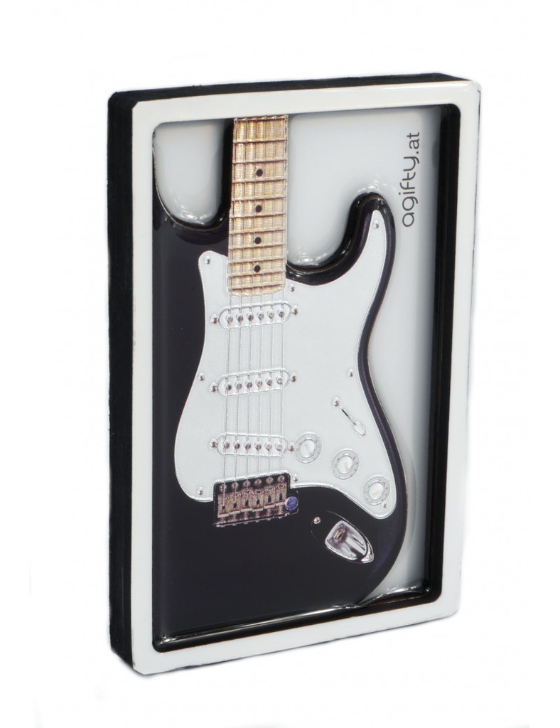 Magnet E-Gitarre schwarz/weiß - Framed