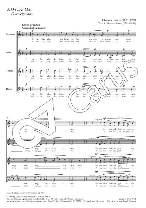 O süßer Mai! op. 93a/3