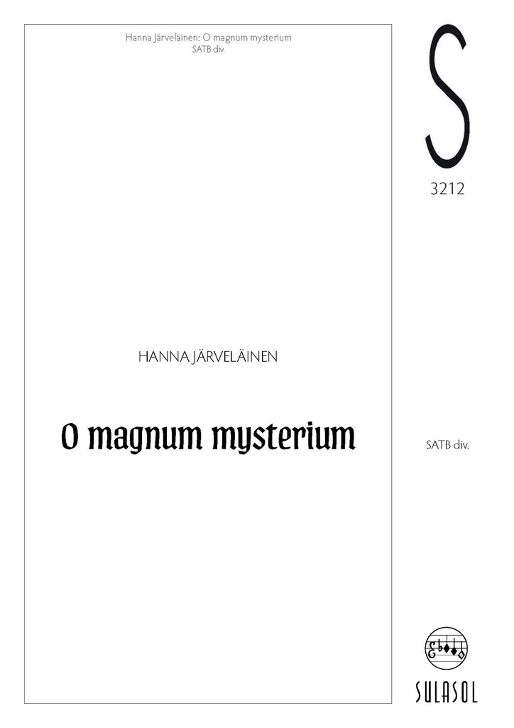 O magnum mysterium