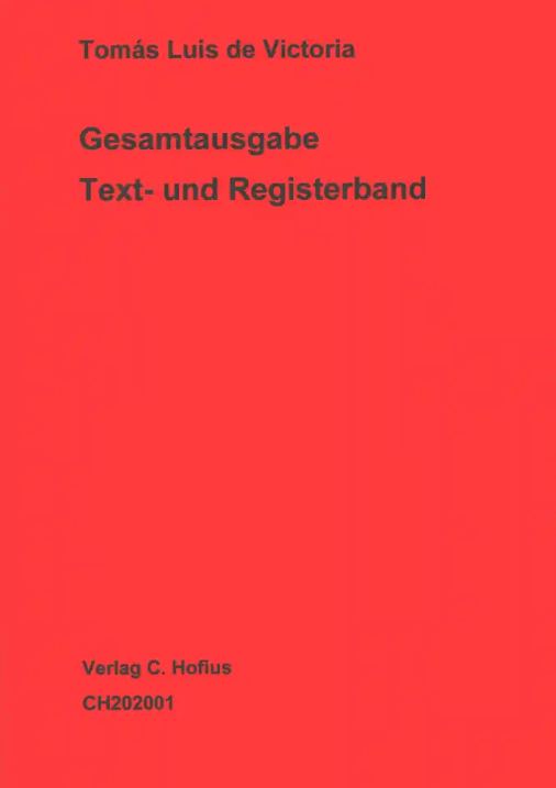 Vittoria-Werke: Text- und Registerband
