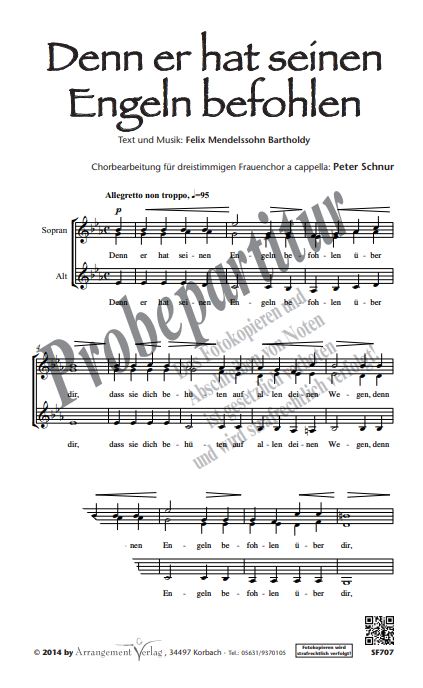 Denn er hat seinen Engeln befohlen aus "Elias"