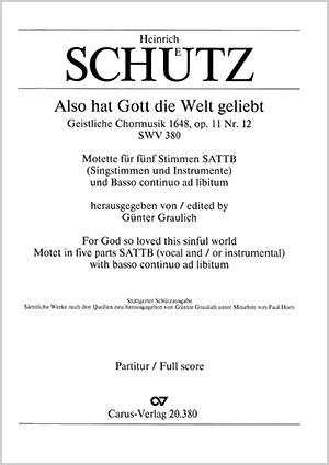 Also hat Gott die Welt geliebt, SWV 380