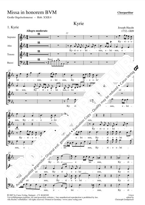 Große Orgelsolomesse, Hob. XXII:4