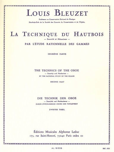 [134273] La Technique Du Hautbois Vol. 2