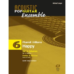[290296] Happy - Acoustic Pop Guitar Ensemble 6