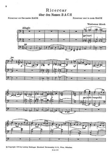 [02-00278] Ricercar über den Namen BACH