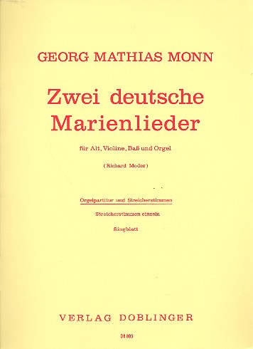 [08-00803-ORP] Zwei deutsche Marienlieder