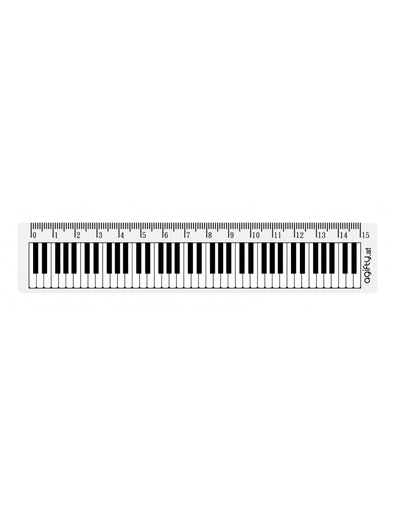 [122317] Lineal Keyboard 15 cm transparent