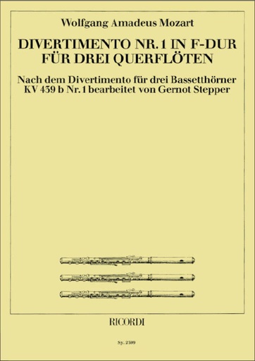 [26421] Divertimento Nr. 1 F-Dur nach dem Divertimento KV 439 / 1 für 3 Bassetthörner