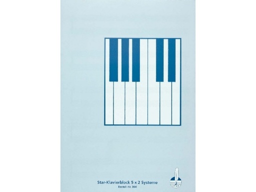 [201924] Notenblock Klavier A4  - 5 x 2 Systeme