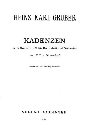 [03-00924] Kadenzen zum Konzert E-Dur von Carl Ditters von Dittersdorf