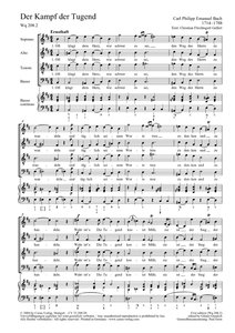 [207568] Der Kampf der Tugend / Bitten Gott, deine Güte, Wq 208/3+4