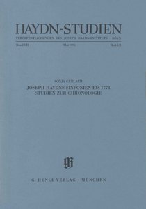[HN-02028] Joseph Haydns Sinfonien bis 1774 - Studien zur Chronologie