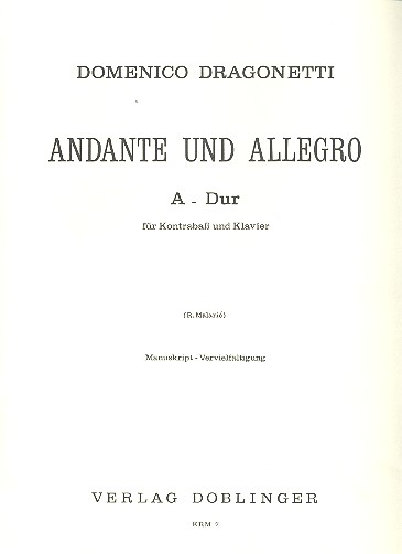 [KRM-00007] Andante und Allegro A-Dur