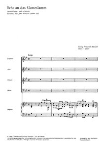 [161140] Seht an das Gotteslamm / Behold the Lamb of God, aus HWV 56