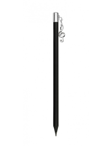 [500498] Bleistift mit Violinschlüssel-Charm-Anhänger Silber