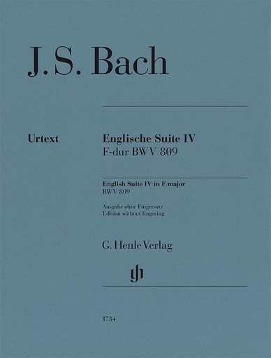 [509434] Englische Suite IV F-Dur BWV 809