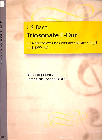 [509448] Triosonate für Altblockflöte und Cembalo/Klavier/Orgel nach BWV 525 F-Dur BWV 525