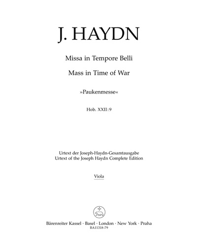 [509820] Paukenmesse, Hob. XXII:9