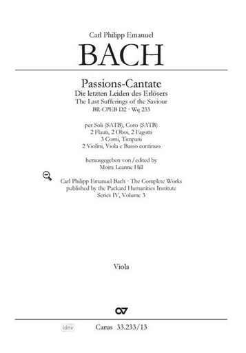 [509888] Passions-Cantate - Die letzten Leiden des Erlösers Wq 233/BR-CPEB D 2