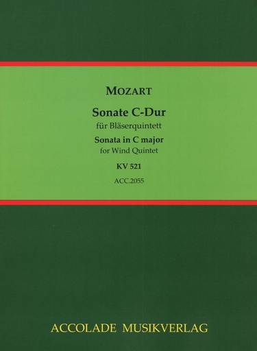 [510060] Bläserquintett C-Dur nach der Sonate KV 521