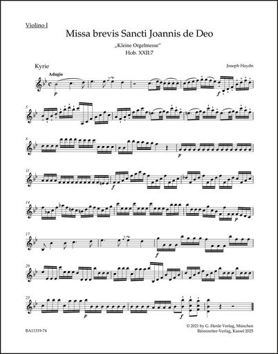 [510521] Kleine Orgelsolomesse, Hob. XXII:7