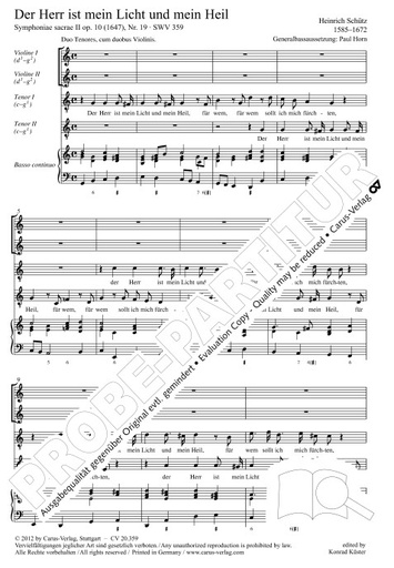 [511975] Der Herr ist mein Licht und mein Heil SWV 359