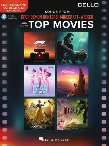 [512101] Songs from KPop Demon Hunters, Minecraft, Wicked and more Top Movies - Violoncello