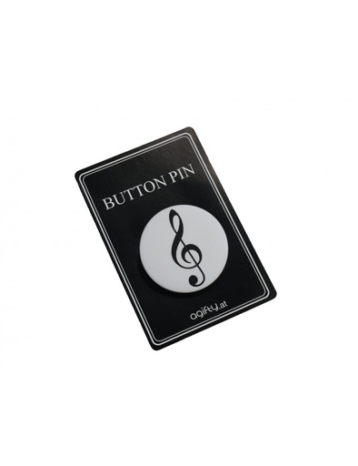 [512139] Ansteckbutton Violinschlüssel weiß
