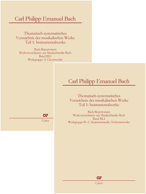 [512875] Carl Philipp Emanuel Bach - Thematisch-systematisches Verzeichnis der Musikalischen Werke - Teil 1: Instrumentalwerke