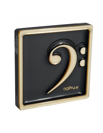 [513003] Magnet Bassschlüssel gold - Framed
