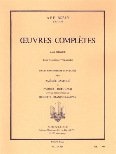 [55142] Oeuvres completes pour Orgue - Livre Troisieme (1er fascicule)