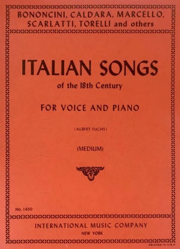 [85051] Italian Songs of the 18th Century - medium Voice