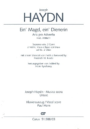 [241740] Ein' Magd, ein' Dienerin - Aria pro Adventu, Hob. XXIIId:1